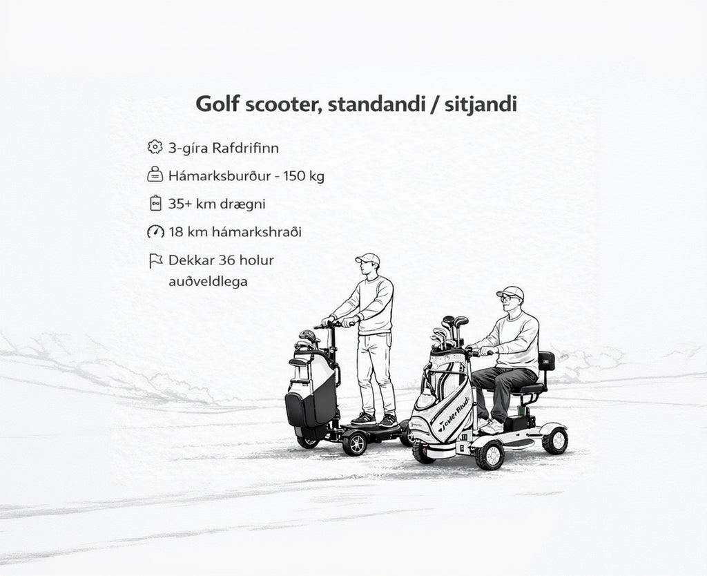 Rafknúin golf skutla fyrir faglega notkun (aðeins 40kg) Ath. Hægt er að koma og skoða tækið í sýningarsal