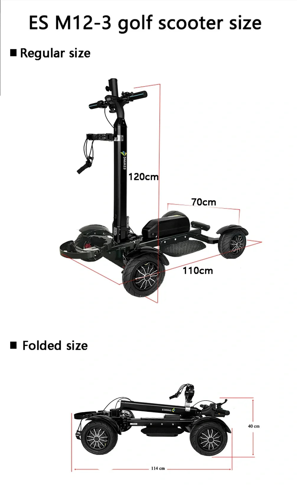 Rafknúin golf skutla fyrir faglega notkun (aðeins 40kg) Ath. Hægt er að koma og skoða tækið í sýningarsal