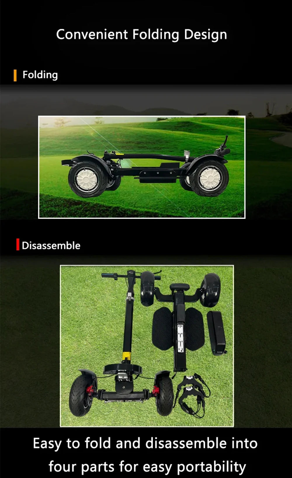 Rafknúin golf skutla fyrir faglega notkun (aðeins 40kg)